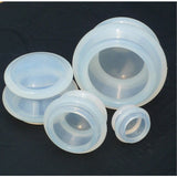 Set 4 Ventuze de Cupping, Vivimall, Pentru Masaj Anticeluluitic, din Silicon, Alb Transparent - vivimall.ro