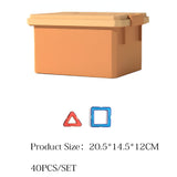Set 40 Piese Magnetice de Constructie, Vivimall, Piese Mici, Magnetic Blocks, Forme Geometrice, 3 Ani, ABS, Magnet, 20.5 x 14.5 x 12 cm, Multicolor - vivimall.ro