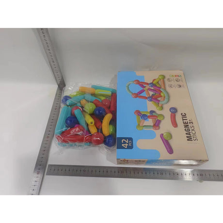 Piese magnetice Flippy — bile și bețe colorate din plastic non-toxic, detaliu structură set