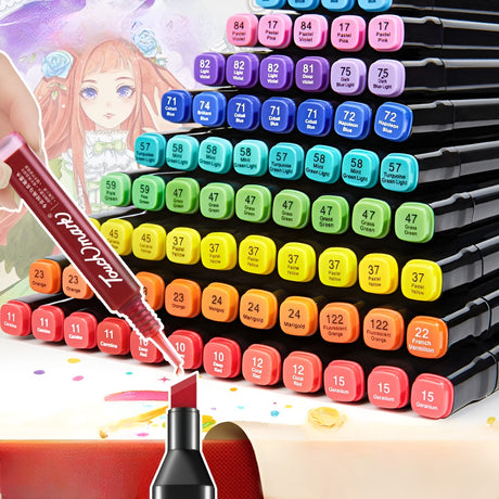Set Cutie 48 Markere, Cu Alcool, Artist Markers, Cutie Plastic Cu Maner - vivimall.ro