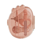 Set 4in1 de Ingrijire Unghii pentru Bebelusi, Vivimall, Cutie de Depozitare Dinozaur Transparent, 0-6 Ani, 11.5 x 9 x 3 cm, Roz - vivimall.ro