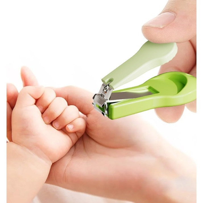 Set 4in1 de Ingrijire Unghii pentru Bebelusi, Vivimall, Cutie de Depozitare Tip Borcan, 0-6 Ani, 10 x 7 x 6 cm, Verde - vivimall.ro