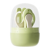 Set 4in1 de Ingrijire Unghii pentru Bebelusi, Vivimall, Cutie de Depozitare Tip Borcan, 0-6 Ani, 10 x 7 x 6 cm, Verde - vivimall.ro