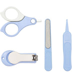 Set 4in1 de Ingrijire Unghii pentru Bebelusi, Vivimall, Cutie de Depozitare Transparenta, 0-6 Ani, 13.6x8x2 cm, Albastru Deschis - vivimall.ro