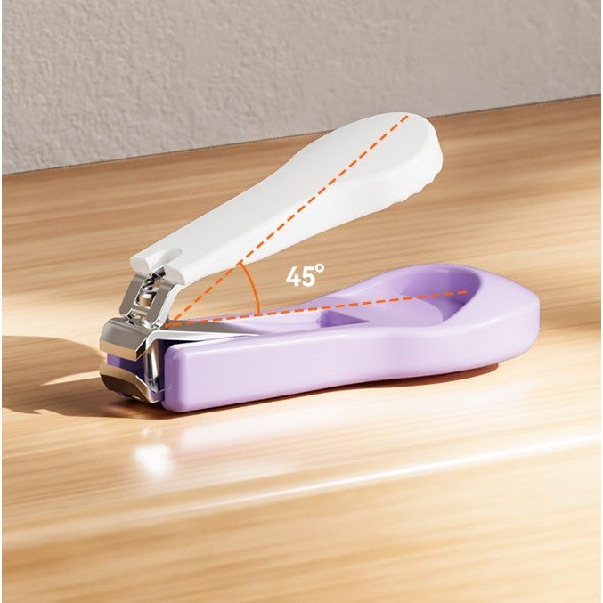 Set 4in1 de Ingrijire Unghii pentru Bebelusi, Vivimall, Cutie de Depozitare Transparenta, 0-6 Ani, 13.6x8x2 cm, Mov - vivimall.ro