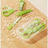 Set 4in1 de Ingrijire Unghii pentru Bebelusi, Vivimall, Cutie de Depozitare Transparenta, 0-6 Ani, 13.6x8x2 cm, Verde - vivimall.ro