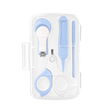 Set 4in1 de Ingrijire Unghii pentru Bebelusi, Vivimall, Cutie de Depozitare Transparenta, 0-6 Ani, 13.6x8x2 cm, Albastru Deschis - vivimall.ro