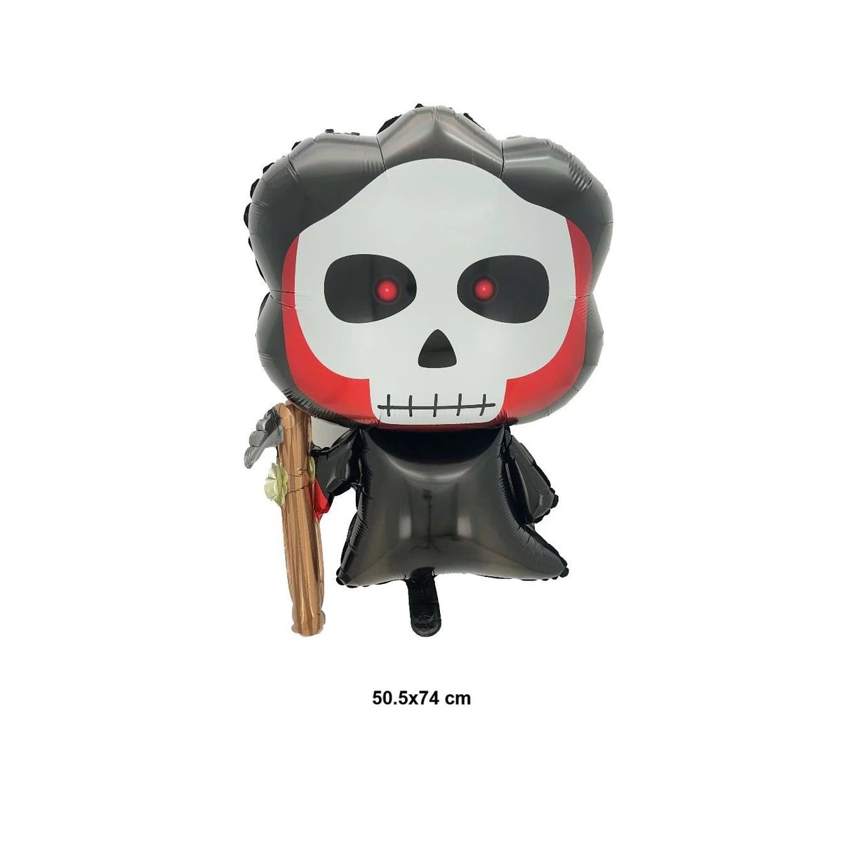 Set 5 Baloane din Folie Metalizata, Vivimall, Figurine, Tema Halloween, Pai Inclus, Ambalaj Individual, Umflare cu Aer sau Heliu, Figurina Craniu 50.5x74 cm, Stelute si Cerculete 45 cm, Alb-Negru - vivimall.ro