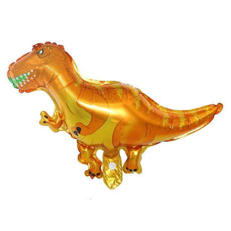 Set 5 Baloane Folie Metalizata, Vivimall, Figurine Dinozauri, 30 cm, Ambalaj Individual, Pai inclus, Umflare cu Aer sau Heliu, Multicolor - vivimall.ro