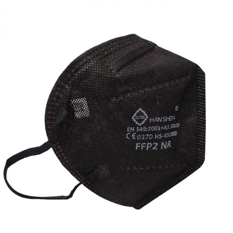 Set 5 bucati Masca de protectie faciala, Flippy, de unica folosinta pentru adulti, FFP2, KN95 CE 0370, 5 straturi, nesterila, ambalaj individual, Negru - vivimall.ro