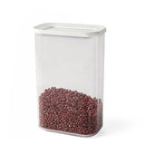 Set 5 Cutii de Depozitare Alimente, Vivimall, Capac Alb, din ABS+Silicon, 23 x 15 x 27 cm, Transparent - vivimall.ro