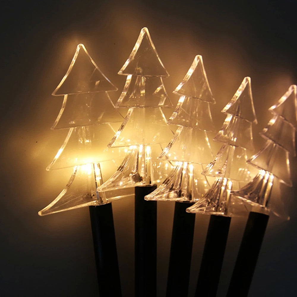 Комплект от 5 LED градински лампи с батерии, 35,5 см