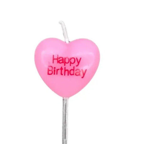 Set 5 Lumanari de Tort, Vivimall, Model Inima, Text Happy Birthday, 2.5 x 2.5 cm, din Ceara, Multicolor - vivimall.ro