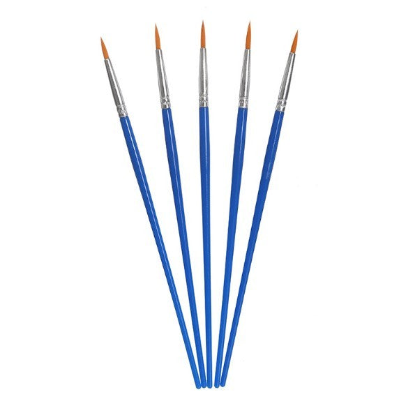 Ambalaj set 5 pensule pictură pe față Vivimall, 17,5 cm, peri nailon sintetic