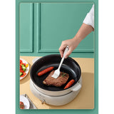 Set 5 Ustensile de Bucatarie, Vivimall, din Silicon+Inox, Termorezistente, Antiaderente, 28 x 26 x 2 cm, Alb Maro - vivimall.ro