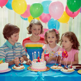 Set 50 Baloane din Latex, Vivimall, Model Party, Multicolor, 7x Albastru, 7x Verde, 7x Galben, 7x Mov, 7x Portocaliu, 7x Roz, 8x Rosu, 23 cm, 1.4 g - vivimall.ro