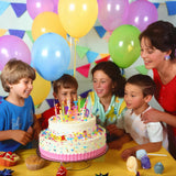 Set 50 Baloane din Latex, Vivimall, Model Party, Multicolor, 7x Albastru, 7x Verde, 7x Galben, 7x Mov, 7x Portocaliu, 7x Roz, 8x Rosu, 23 cm, 1.4 g - vivimall.ro