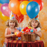 Set 50 Baloane Din Latex, Multicolor, 7X Albastru, 7X Verde, 7X Galben, 7X Mov, 7X , 7X Roz, 8X Rosu, 23 Cm, 1.4 G - vivimall.ro