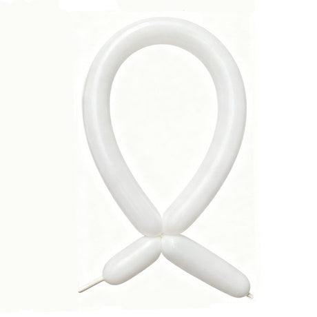 Set 50 baloane de modelaj Flippy din latex alb, dimensiuni 30×1,5 cm, vedere frontală produs