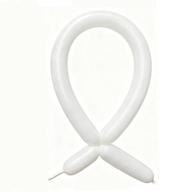 Baloane de Modelaj, Flippy, Set 50 bucati, Model Standard, din Latex, 30 x 1.5 cm, 1.8 g per unitate, pana la 150 cm, Alb - vivimall.ro