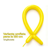 Baloane de Modelaj, Flippy, Set 50 bucati, Model Standard, din Latex, 30 x 1.5 cm, 1.8 g per unitate, pana la 150 cm, Galben - vivimall.ro