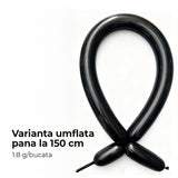 Detaliu balon de modelaj Flippy negru din latex 100%, dimensiuni 30 cm lungime și 4 cm diametru
