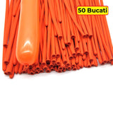 Baloane de Modelaj, Flippy, Set 50 bucati, Model Standard, din Latex, 30 x 1.5 cm, 1.8 g per unitate, pana la 150 cm, Portocaliu - vivimall.ro