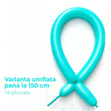 Baloane de Modelaj, Flippy, Set 50 bucati, Model Standard, din Latex, 30 x 1.5 cm, 1.8 g per unitate, pana la 150 cm, Albastru Tiffany - vivimall.ro