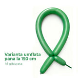 Baloane de Modelaj, Flippy, Set 50 bucati, Model Standard, din Latex, 30 x 1.5 cm, 1.8 g per unitate, pana la 150 cm, Verde - vivimall.ro