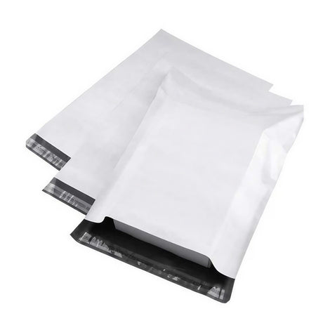 Set 50 Pungi Curierat Autoadezive pentru Ambalare Colete, Rezistente la Transport, Grosime 50 Microni, Alb la Exterior si Negru la Interior, 500 x 500x 40 mm