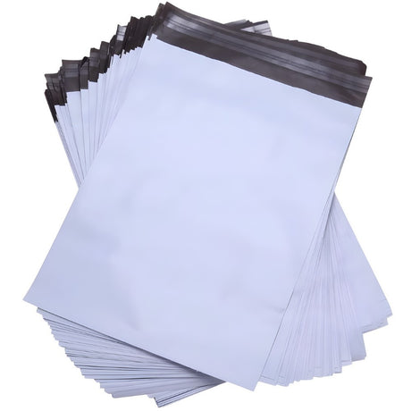 Set 500 Pungi Curierat, 350x400x40mm, Grosime 50 Microni, Banda Adeziva pentru Sigilare, Alb la Exterior, Negru la Interior - vivimall.ro