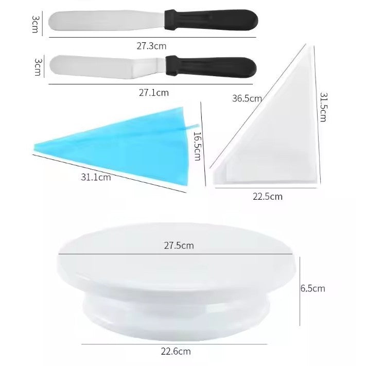 Set 55 Piese Ustensile Pentru Ornare Prajituri, Din Plastic Si Otel Inoxidabil, Multicolor - vivimall.ro