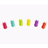 Set 6 Accesorii Pentru Pahare, Pentru Petreceri/Cocktailuri, Din Silicon, Model Ananas, Multicolor - vivimall.ro