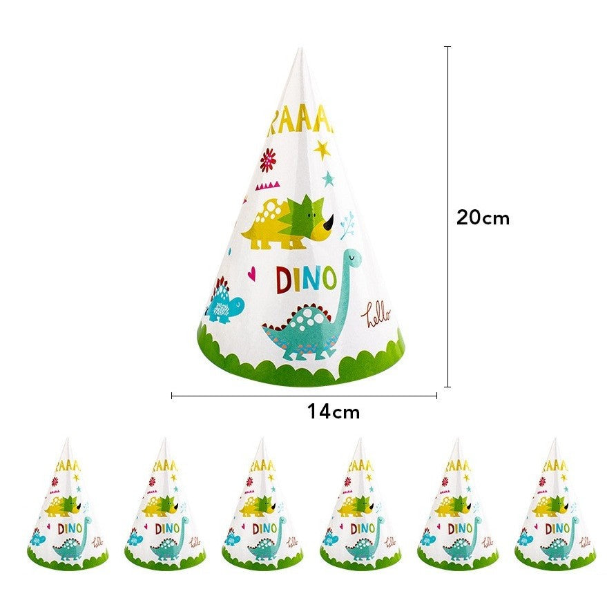 Set 6 Coifuri, Vivimall, Colectia Dino Park, 20 x 14 cm, din Carton, Multicolor - vivimall.ro