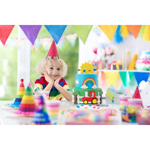 Set 6 Coifuri, Vivimall, Petrecere Copii, din Carton, 24 x 13.5 cm, Model cu Buline si Dungi, Multicolor - vivimall.ro