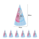 Set 6 Coifuri Gender Reveal, Vivimall, Girl or Boy, din Carton, 20 x 14 cm, Roz/Albastru - vivimall.ro