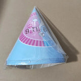 Set 6 Coifuri Gender Reveal, Vivimall, Girl or Boy, din Carton, 20 x 14 cm, Roz/Albastru - vivimall.ro