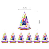 Set 6 Coifuri Happy Birthday, Vivimall, pentru Petrecere, Tematica Aniversare, 19x15 cm, Multicolor - vivimall.ro
