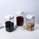 Set 6 Recipiente Din Plastic, Pentru Alimente/Obiecte, Inchidere Ermetica, 2 X 0.5L, 2 X 0.8L, 2 X 1.2L, Capac Alb, Transparent - vivimall.ro