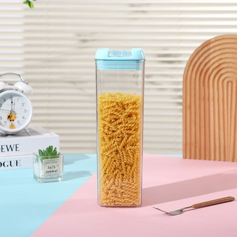 Set 6 Cutii de Depozitare Alimente, Vivimall, 2 x 500ml, 2 x 800ml, 2 x 1200ml, Capac Albastru, din PP+PET, Inchidere Ermetica, Transparent - vivimall.ro