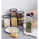 Set 6 Recipiente din Plastic, Vivimall, pentru Alimente/Obiecte, Inchidere Ermetica, 2 x 460 ml, 2 x 700 ml, 1 x 1300 ml, 1 x 1800 ml, Transparent - vivimall.ro