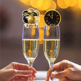 Set 6 Decoratiuni pentru Pahare de Cocktail, Flippy, Tema Anul Nou, din Hartie, Multicolor - vivimall.ro