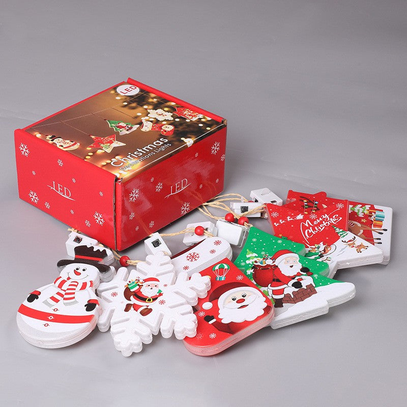 Set 6 decoratiuni de Craciun luminoase, Vivimall - vivimall.ro