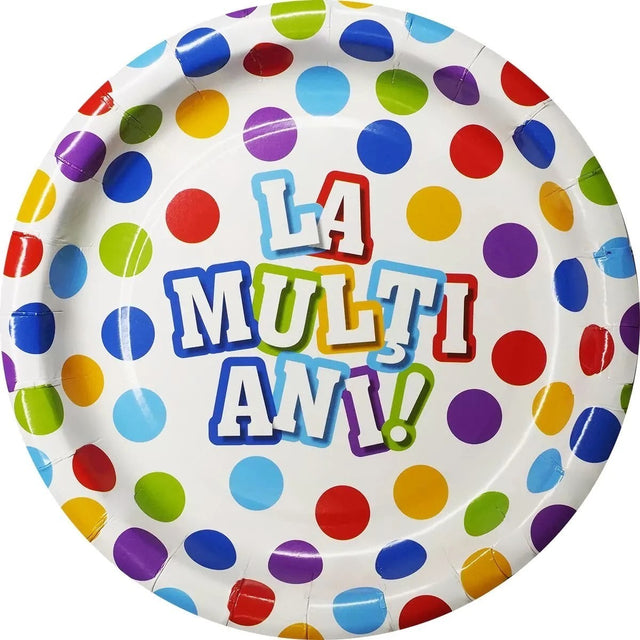Set 6 Farfurii Carton La Multi Ani 30 Cm | CheerTime 2 - vivimall.ro