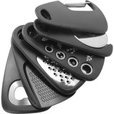 Set 6 in 1 mini ustensile bucatarie Vivimall, taietor pizza, cutit, curatator, razatoare, desfacator, presa usturoi, manere din ABS, lame ascutite din otel inoxidabil, 7.1 x 12.9 x 4.8 cm,  negru - vivimall.ro