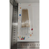 Set 6 Lumanari de Tort, Vivimall, din Parafina, 11 x 0.4 cm, Lucioase, Sampanie - vivimall.ro