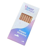 Set 6 Lumanari Lungi, Vivimall, din Parafina, 10 x 0.5 cm, Happy Birthday, Oranj Pal - vivimall.ro