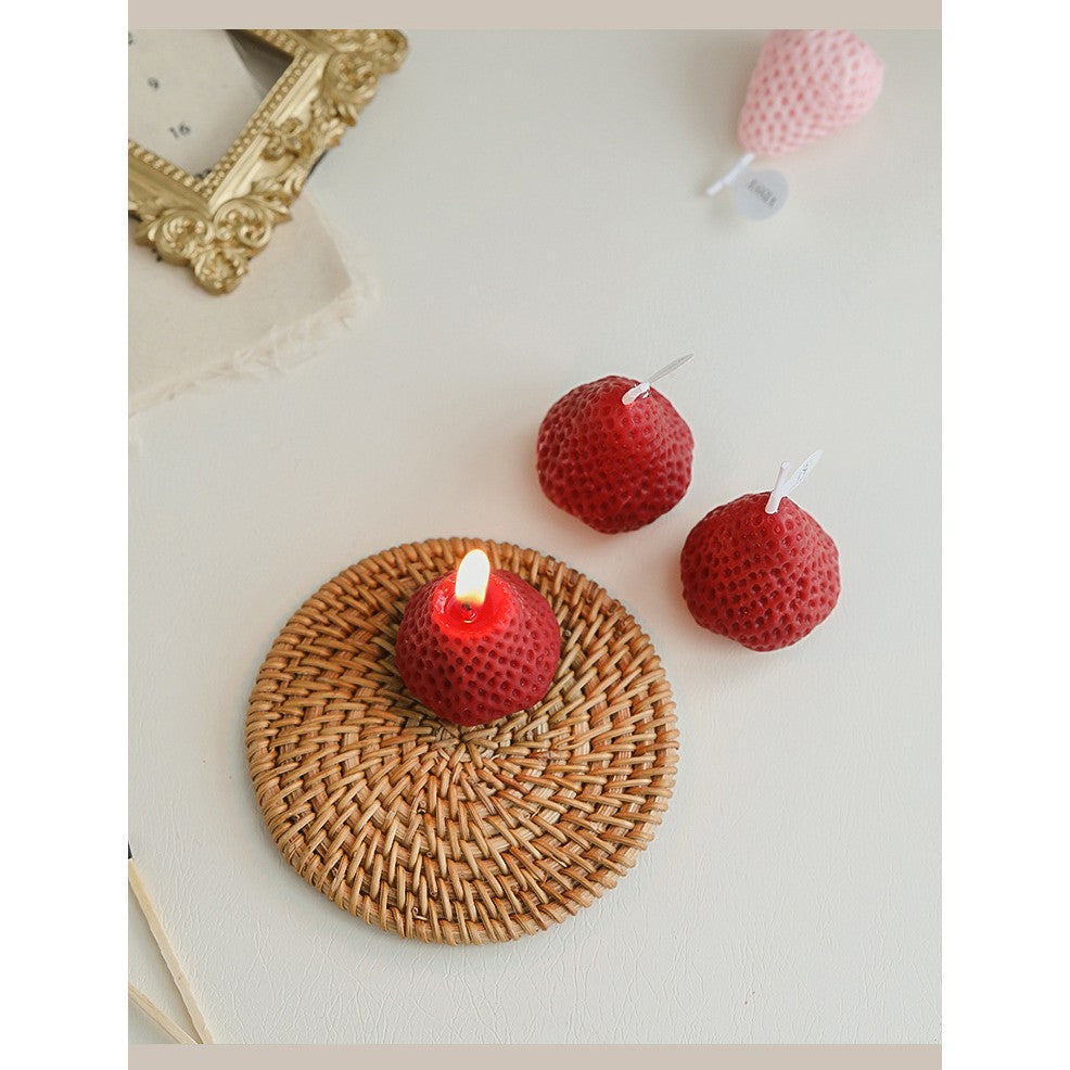 Set 6 Lumanari Parfumate, Model Capsunici, Ardere 30 Min, 78G