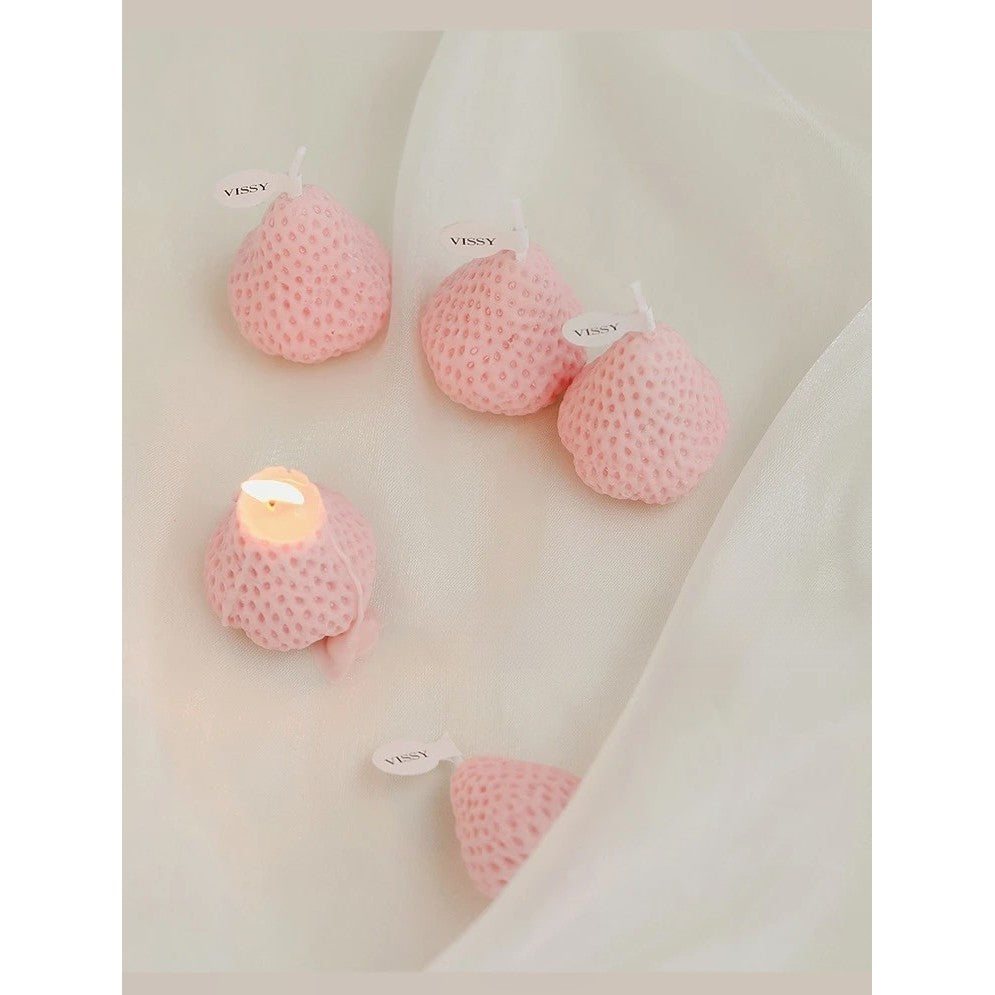 Set 6 Lumanari Parfumate, Model Capsunici, Ardere 30 Min, 78G