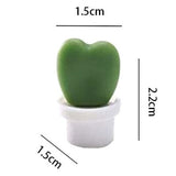 Set 6 Magneti de Frigider, Vivimall, Model Cactusi in Ghiveci, din ABS si Magnet, Verde/Alb - vivimall.ro